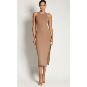 MESHKI race neck dress